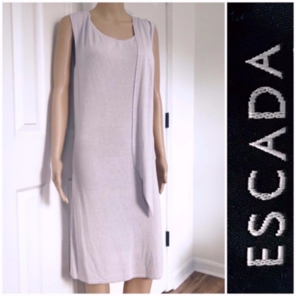 Escada lilac color Crewneck Loose Fit Sleeveless midi Dress S